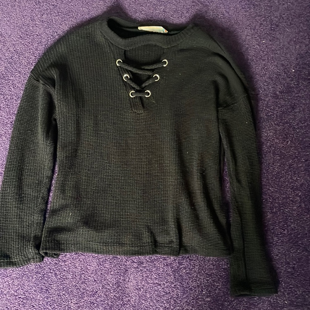 VINTAGE HAVANA GIRLS SIZE 14 BLACK SWEATER